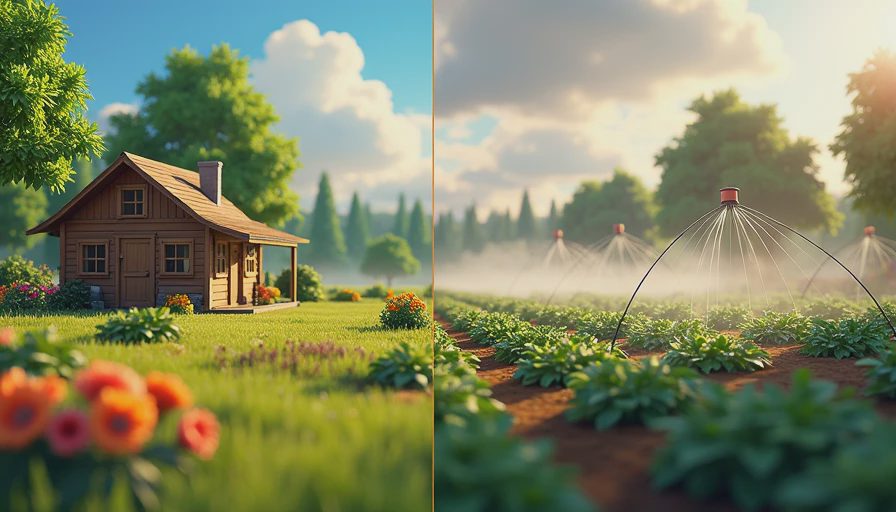 Pixel art farming simulation game interface showing a cozy farm plot and crop management system.webp